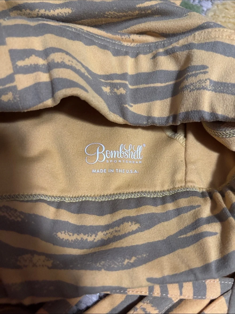 Bombshell Sportswear workout Set small, medium Yellow green zebra stripes